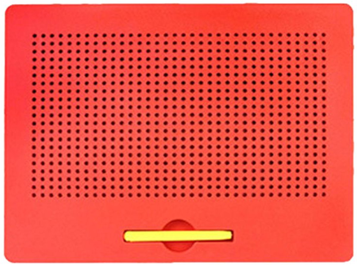 ACROPAQ Magnetisch tekenbord voor kinderen - Magnetisch tekenbord balletjes, Maat 15” magnetisch bord, Rood - Magnetische tekentafel, Magnetische tekenbord