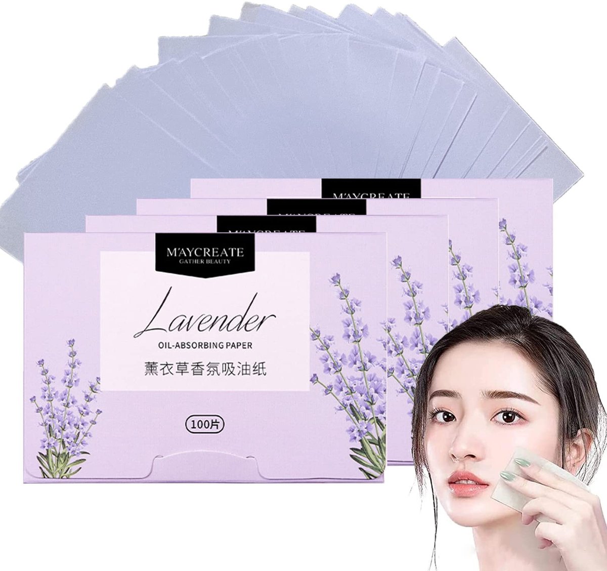 Dailygoods- Vloeipapier 400 Vellen - Olie Blotting Blad - Gezichtsmasker - Oliecontrolefilm - Natuurlijk Plantaardig - Compacte Verpakking - Blottingpapier