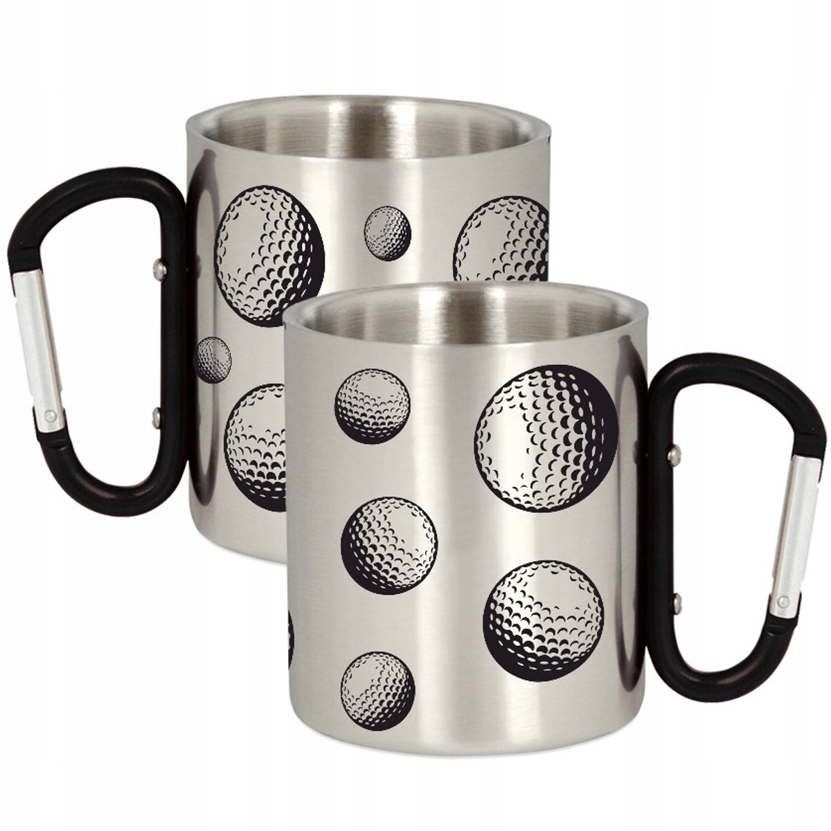 Metalen Mok met Karabijnhaak - Perfect voor Golfers & Avonturiers