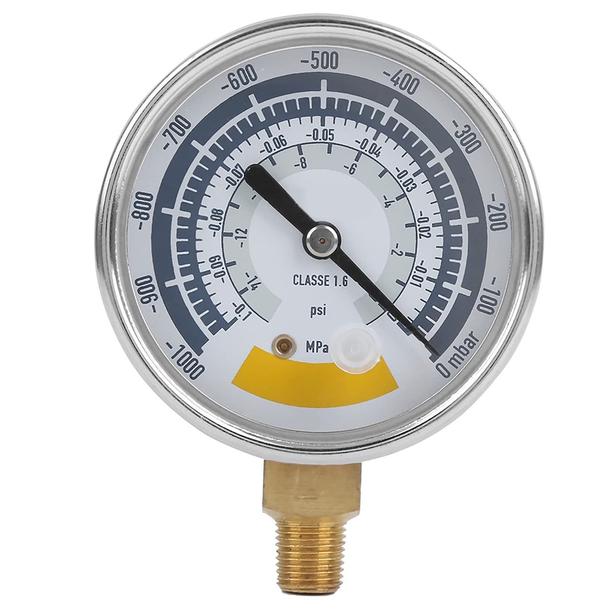 ZEYNOMAX- Vacuümmanometer 0-14 Psi - Drukmeter - Roestvrij Staal - Precisie Instrument - Duurzaam - Hoogwaardige Behuizing