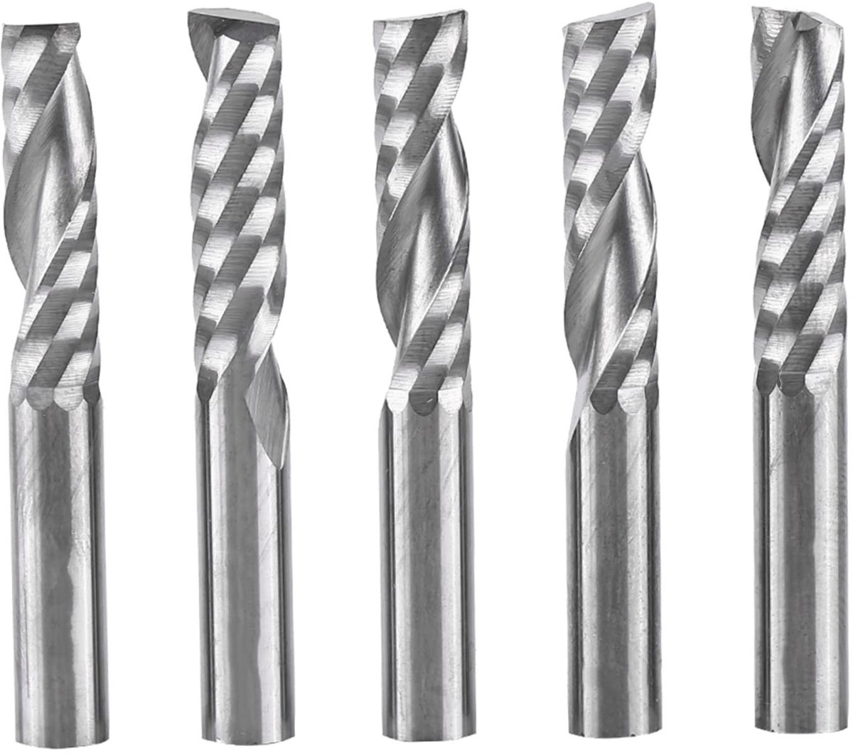ZEYNOMAX- Frezen Set van 5 Stuks - 6mm Snijkant - Wolfraamcarbide - Enkele Groef - CNC Vingerfrezen - Geschikt voor Diverse Materialen - Snijgereedschap