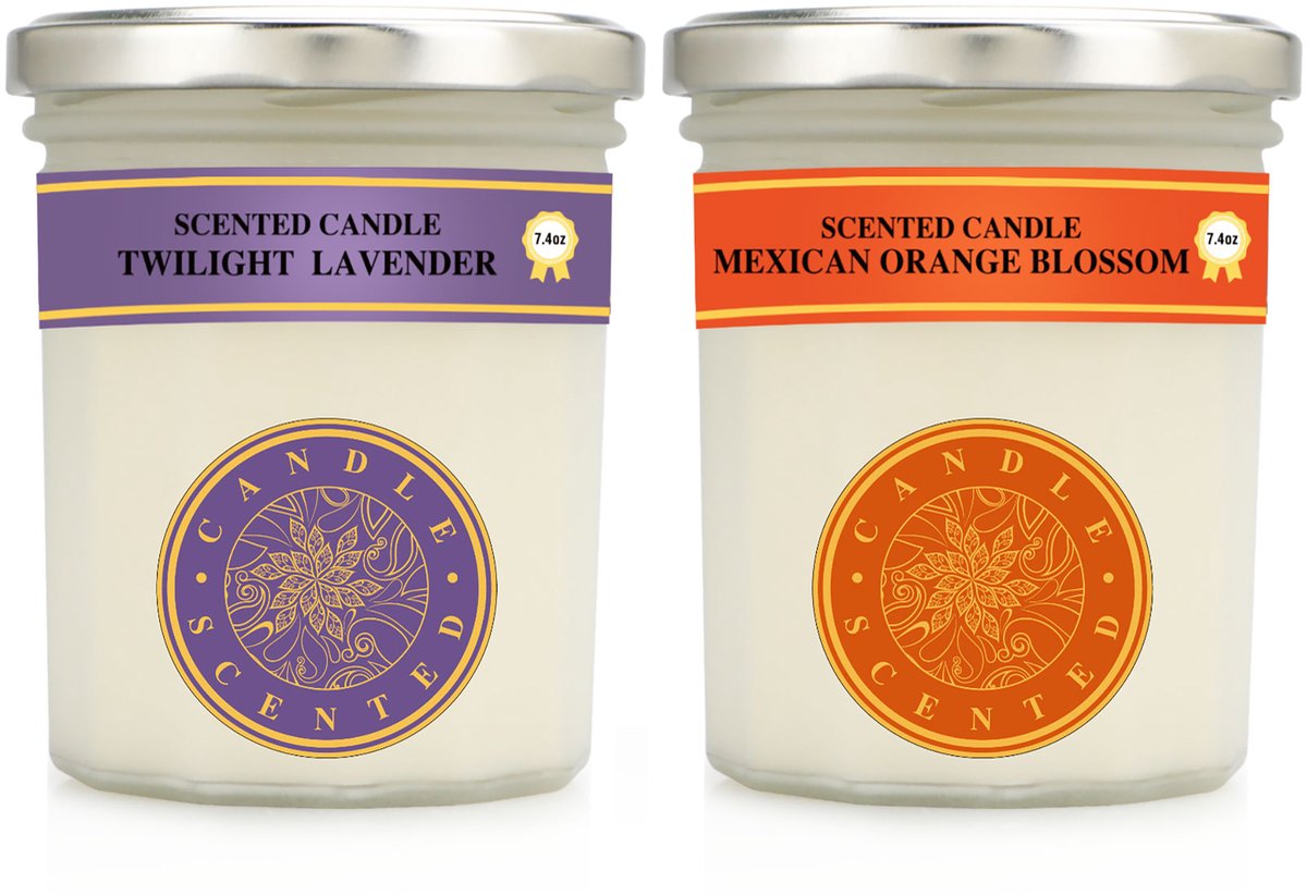 Geurkaarsen Set van 2 Sojawas 210g per Kaars – Luxe Geurkaarsen in Glas met Lange Brandduur en Cadeauverpakking – Lavendel & Sinaasappelbloesem — cadeau in Wonen & Interieur - foto 8