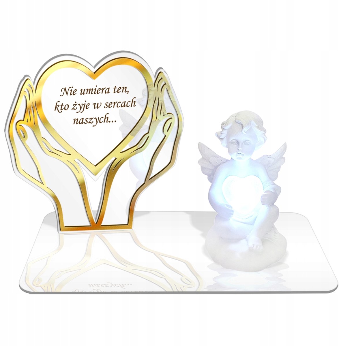Witte LED Graph Angel met Hart, Kleurwisselend