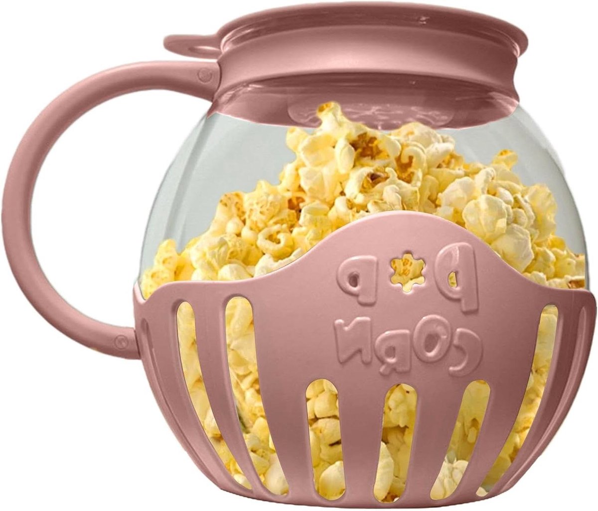 Popcorn Maker - Snack Maker - Thuis Snacks Maken - Vaatwasmachinebestendige Kom - 213 Liter Capaciteit - Roze