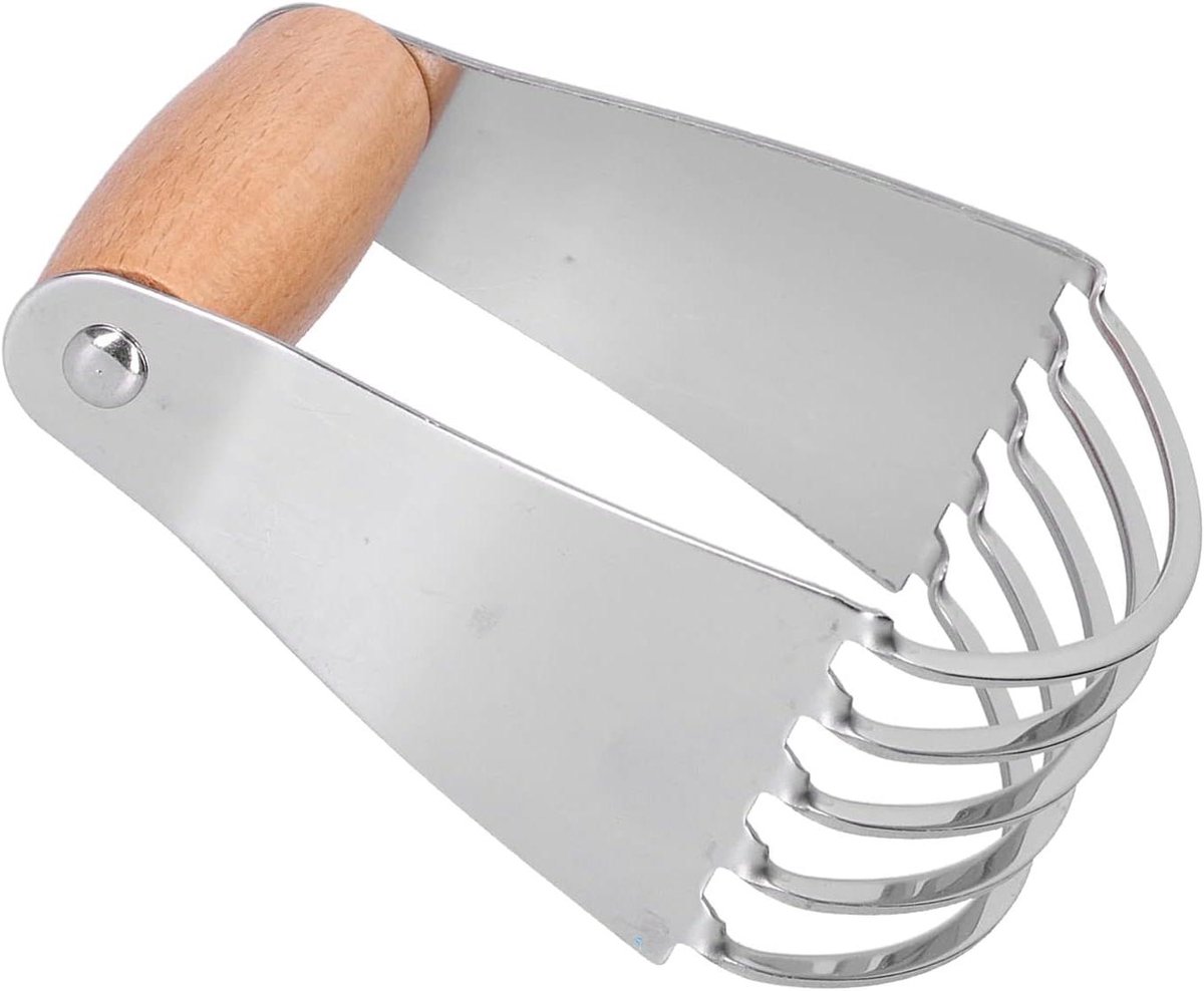 Deegblender - Gebaksnijder - Bakken en mengen - 5 roestvrijstalen messen - 116 g - Houtkleur