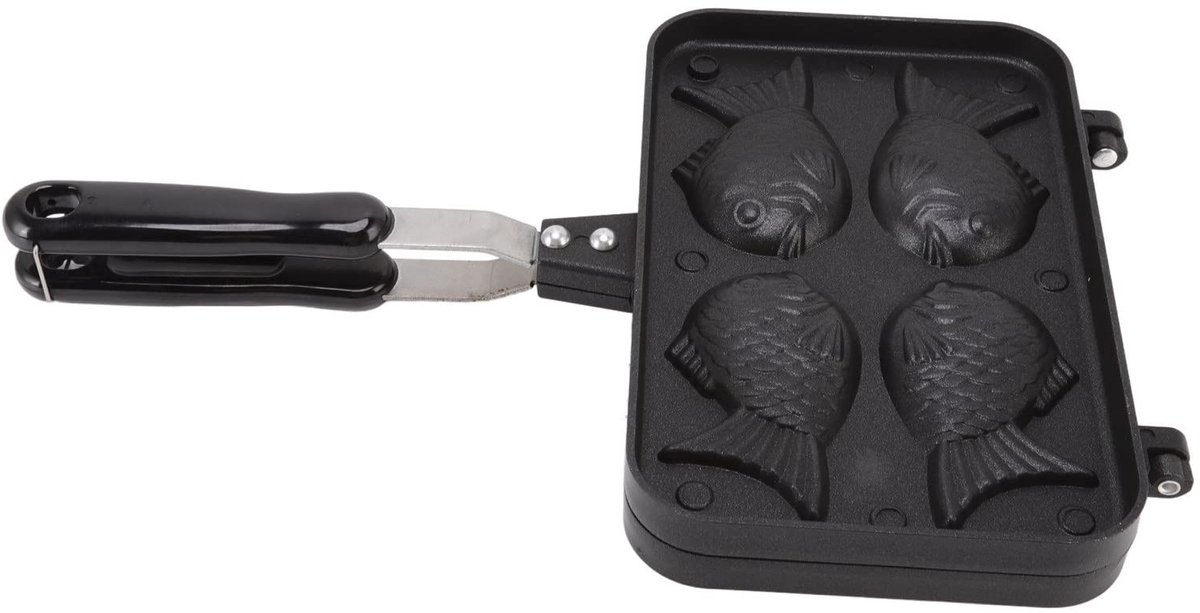 JHUBERS- Taiyaki Bakvorm Dubbele Bakvorm Antiaanbaklaag Hoogwaardige Materialen Anti-verbrandingshandvat Duurzaam en Slijtvast Wafelmaker
