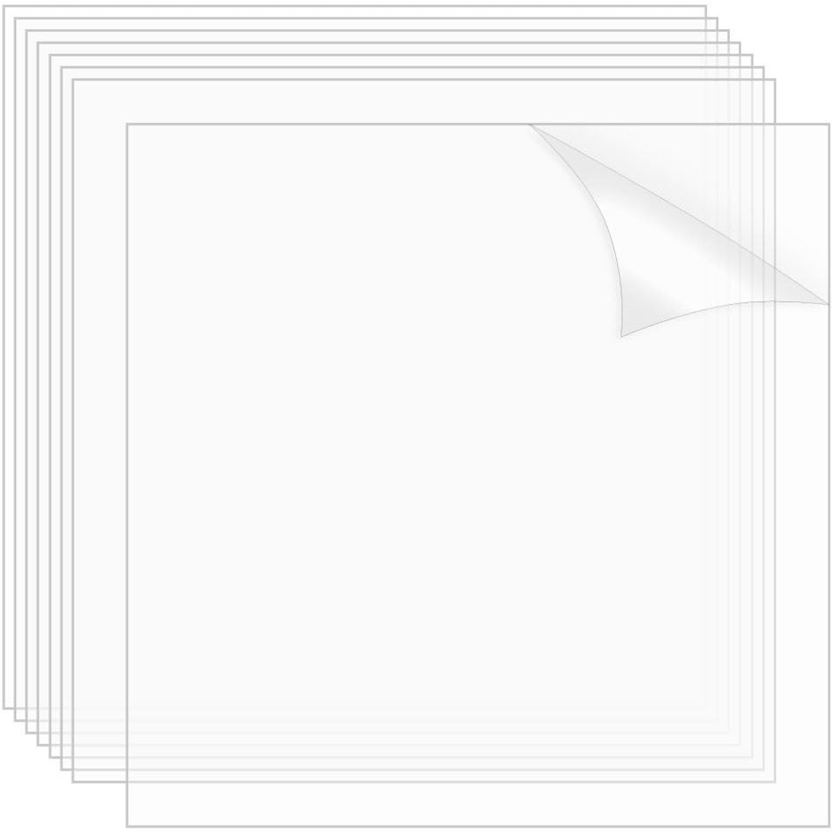 JHUBERS- PET-blad 8 vellen - 25 x 25 cm - 0,5 mm - transparant - dunne kunststof platen - knutselen/DIY display - Kunststofplaat