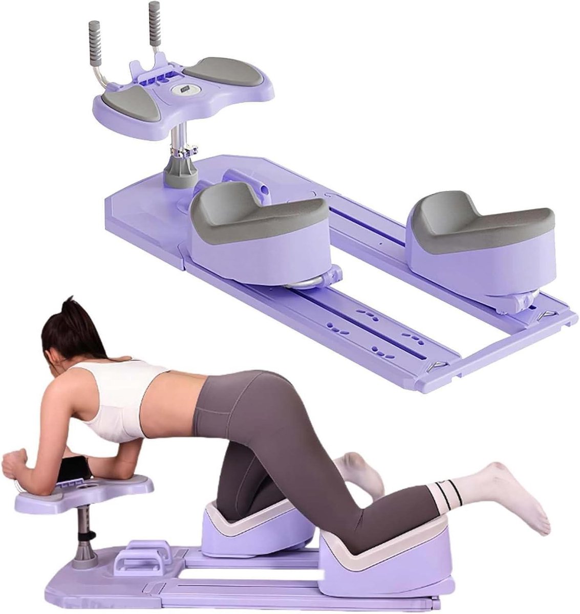 Kruiptrainingsapparaat - Ruggengraat trainer - Lichaamsbeweging thuis - In 3 standen verstelbaar - Max 100 kg - Paars