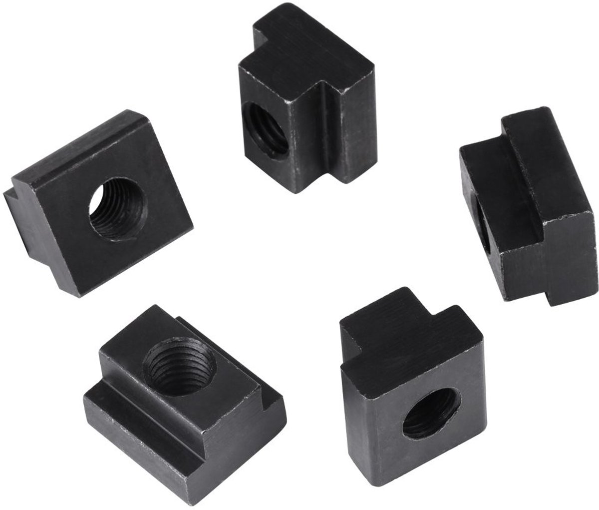 BRENZOOS- Écrous M12 - 5 Stuks - T-gleufmoeren - Roestvrij Staal - Zwart Geoxideerd - Voor Aluminium Extrusies
