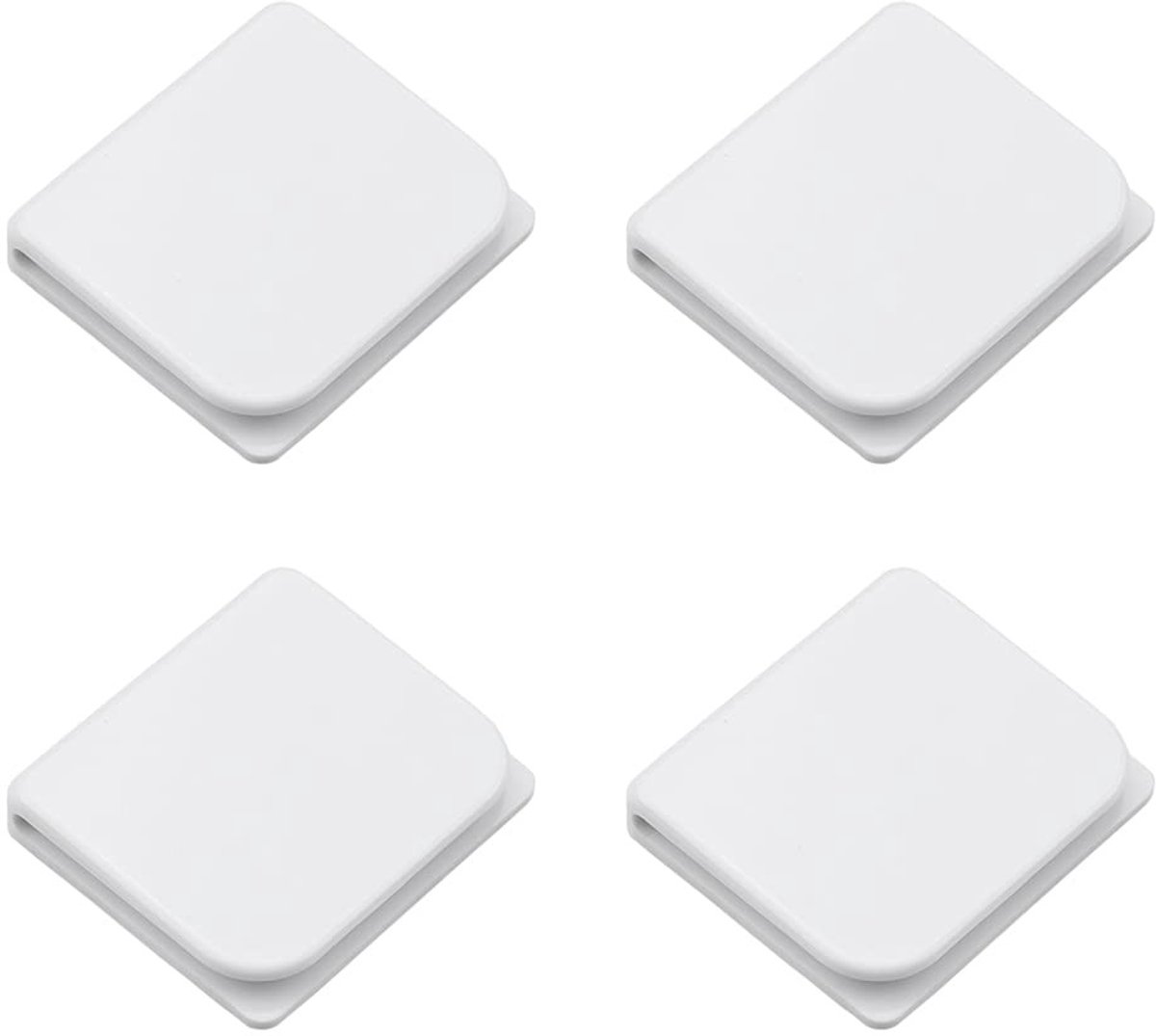 JHUBERS- Douchegordijnclips 4 Stuks - Zelfklevend - Winddicht - Anti-Spatbescherming - Hoogwaardig ABS-Kunststof - Lichtgewicht 5 x 4 x 1 cm - Gordijnclips