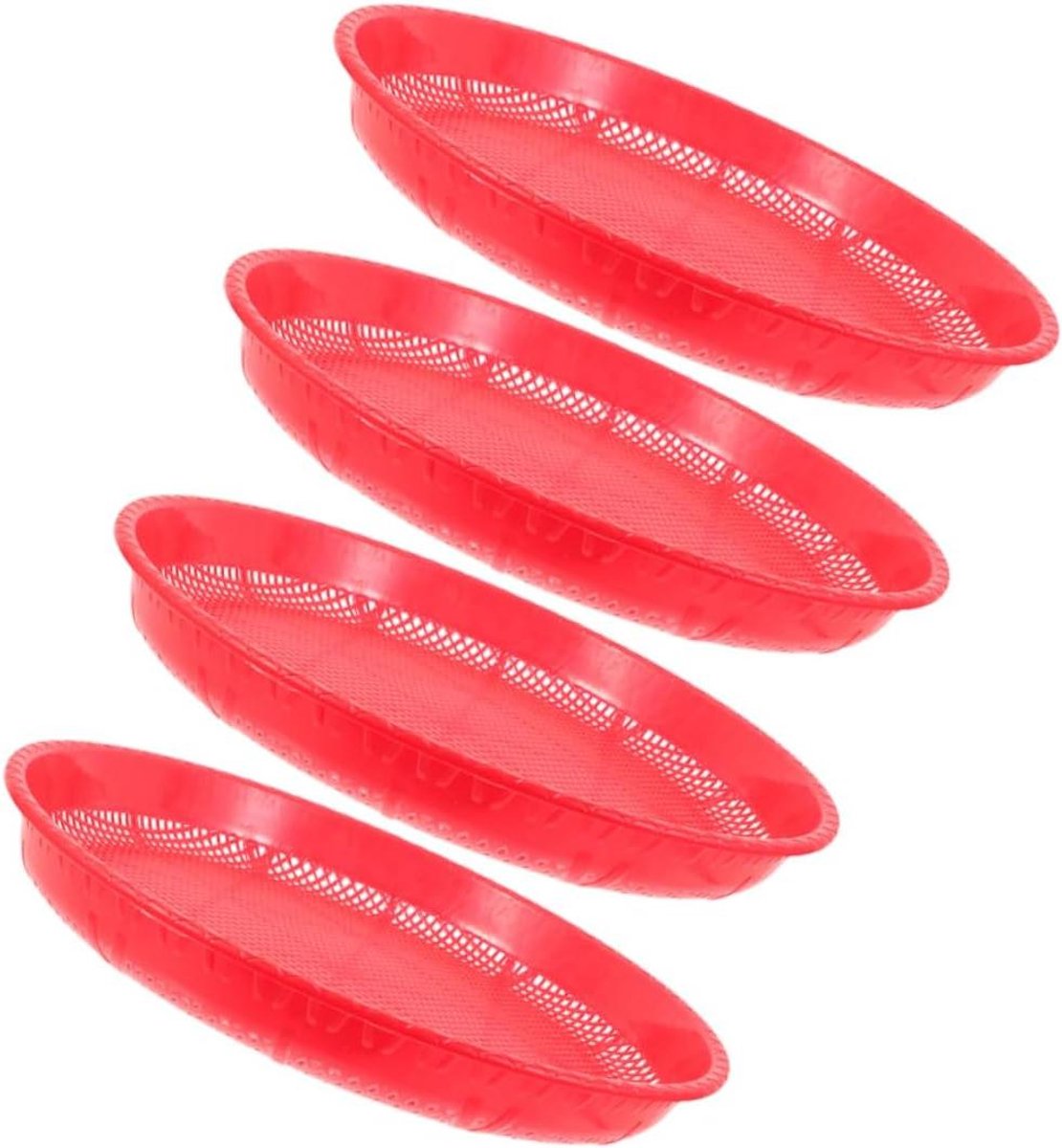 Ronde Zeefpannen - Bodemzeef Tuin - Grond Zeven - Set van 4 stuks - 35 cm diameter - Rood