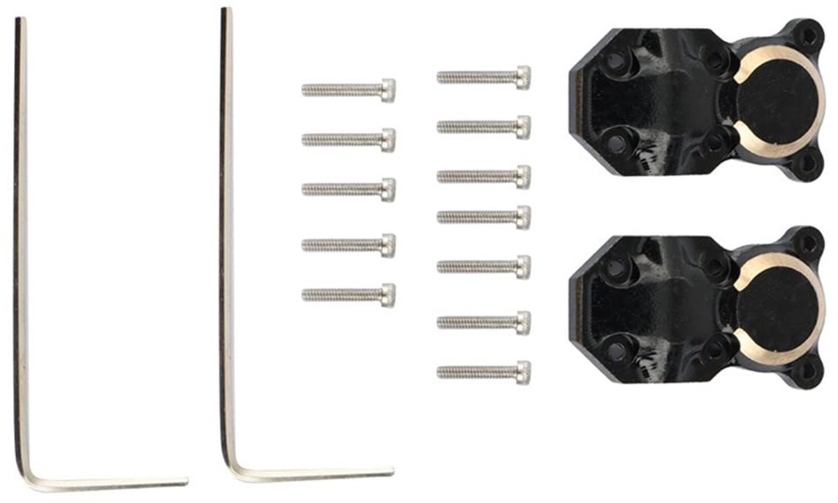 BRENZOOS - 2 Stuks Messing Diff Covers voor RC Auto