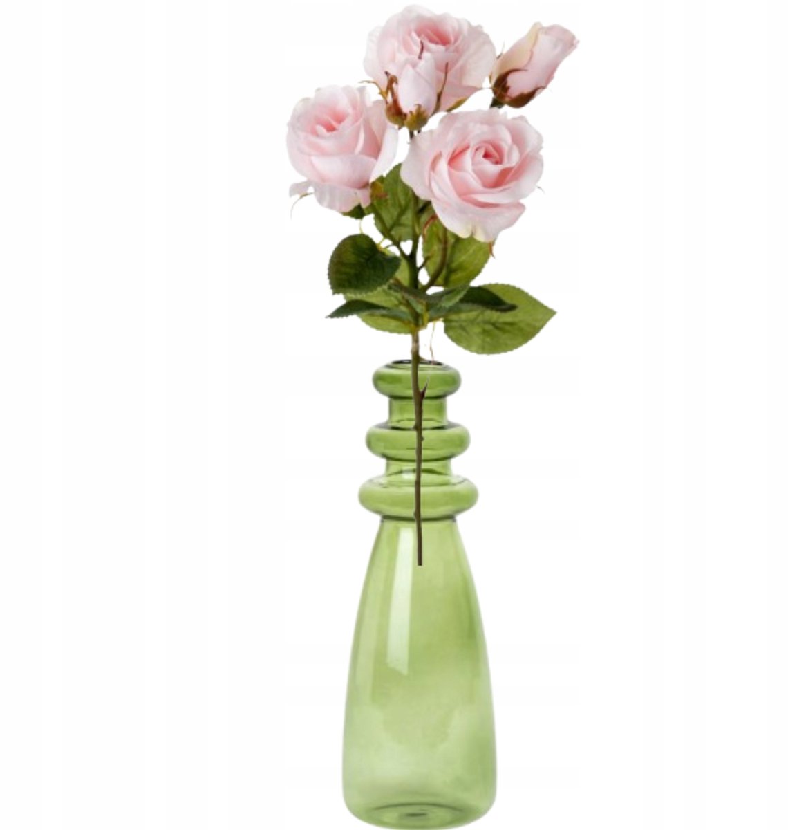 Decoratieve Slanke Vaas 20cm Groen Glas - Stijlvolle Bloemdecoratie