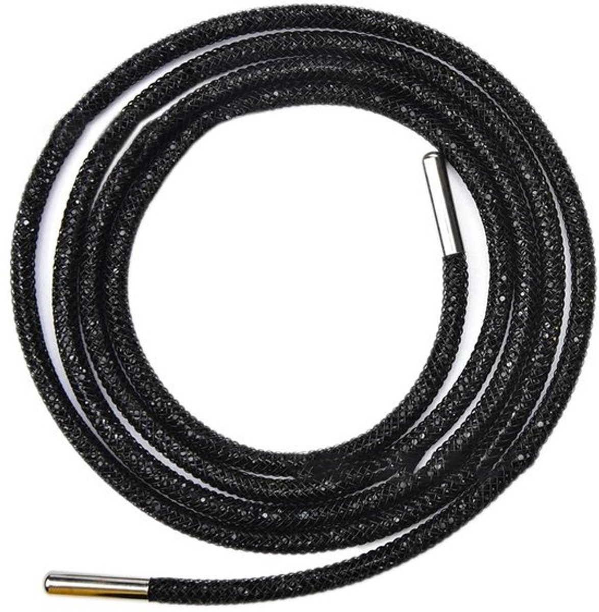 Virtubuy - Glitter Veters - Rhinestone Details - 120cm - Zwart - voor