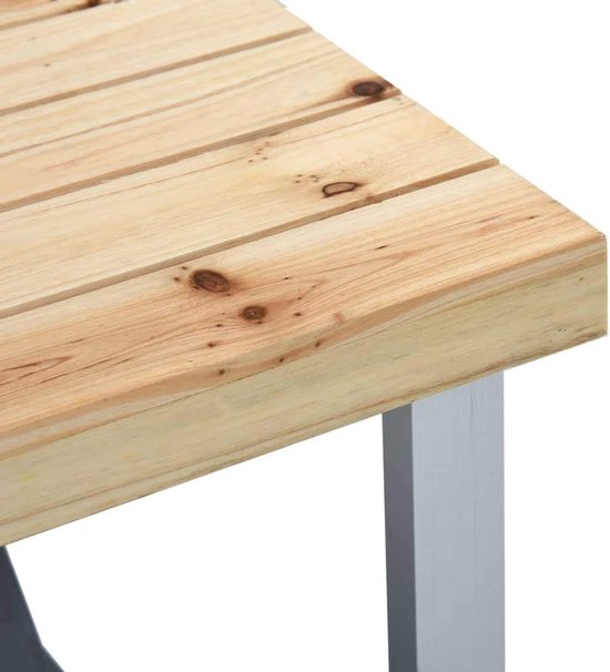Kampeertafel met stoelen - Picknicktafel inklapbaar - Buiten dineren - Inclusief parasolgat - 4 personen - Zilverkleurig — afbeelding 3