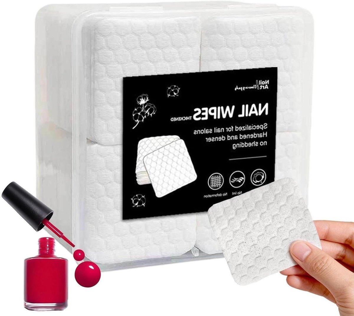 Nagelpads - Reinigingsdoekjes - Nagelverzorging - Pluisvrij Absorberend - 500 Stuks - Wit