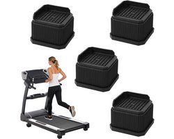 4 stuks - Meubelverhogers - Bedverhogers - Tafelverhogers - Bedframeverhogers - Stoelverhogers - Bankverhogers - Loopbandmatten - Meubelpoot hoezen - TPE - voor bedden, tafels, stoelen, banken, koelkasten en wasmachines - 7.6*7.6*5.1 cm - zwart