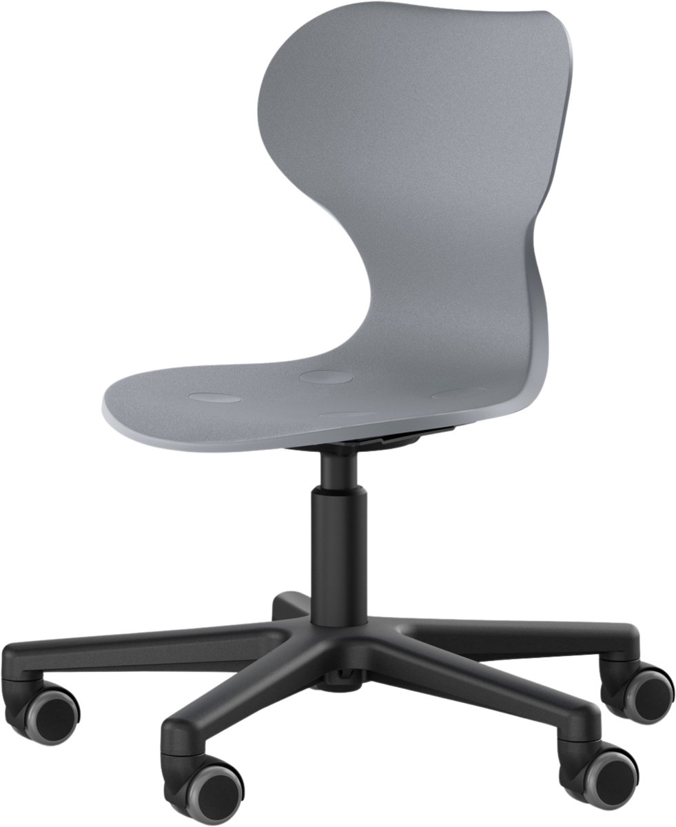Moll Lucky Kinderbureaustoel - Ergonomische bureaustoel - In hoogte verstelbaar 35-53 cm - Meegroeiend - Tot 75 kg - Voor alle vloeren - Grijs