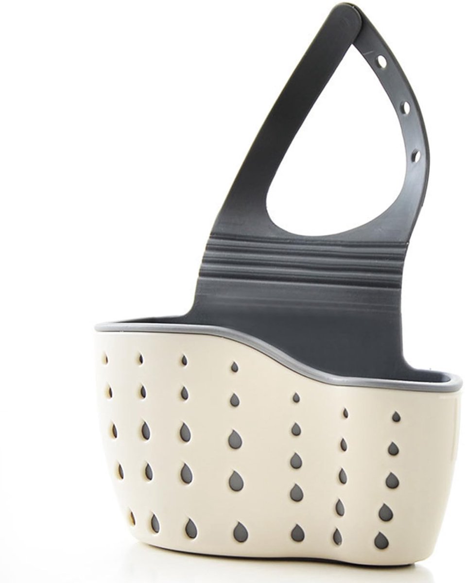 Dailygoods- Hangend Spoelbakrek Dubbellaags - Keukenspoelbaksponsrek - Gootsteenaccessoires - Ruimtebesparend - Duurzaam PP+TPR-Rubber - Hygiënisch met Afvoergaten - Sponshouder