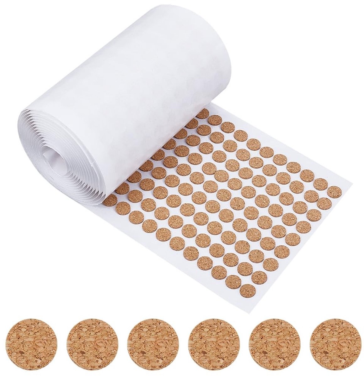 Dailygoods- Kurkpads 2000 Stuks - Rond - Plat - Meubelbescherming - Antislip - Dikte 1,5 mm - Diameter 10 mm - Kurkplaten