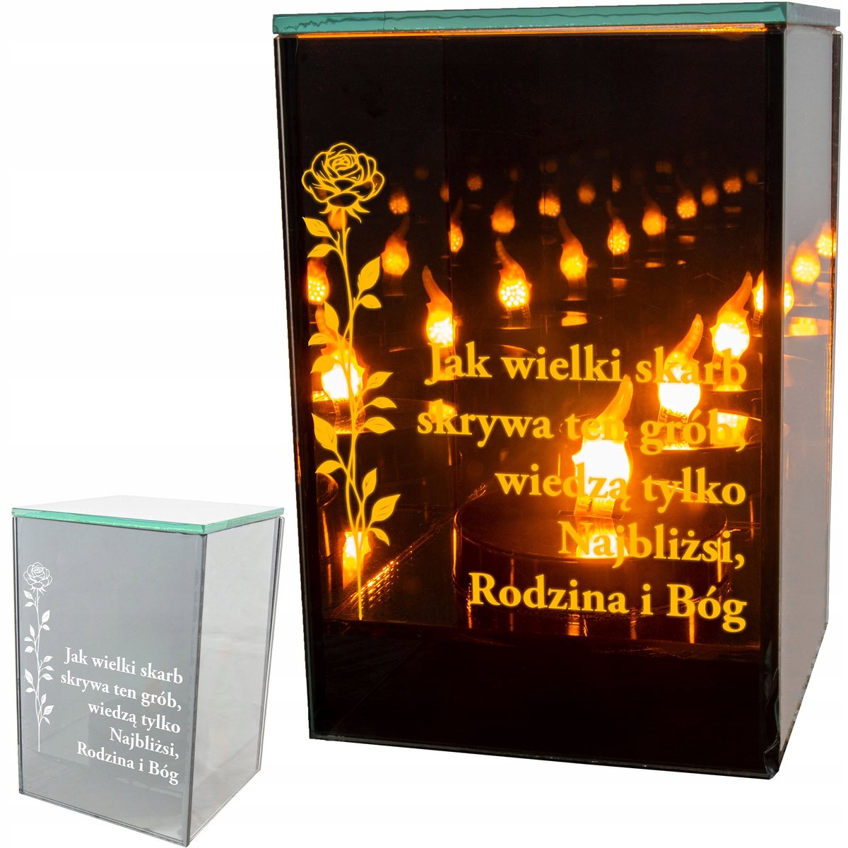 LED Graf Lampion met Oneindig Vuureffect - Elegante herdenking