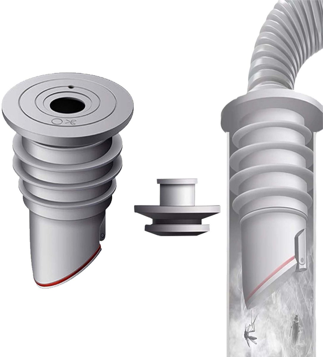 ZEYNOMAX- Afvoerslangafdichting 35-40mm - Afdichtkap - Siliconen - Waterafvoerslang - Terugslagklep - 7 lagen afdichting - Afvoerslang