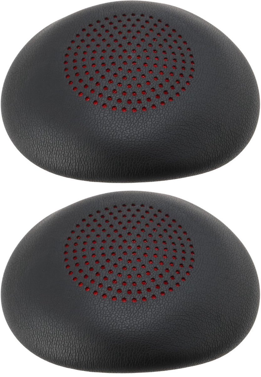 Dailygoods- Oorkussens Vervangend - Compatibel met Plantronics Voyager Focus 1/2 UC - 78 x 78 mm - Leer - 1 Paar - Eenvoudig te installeren - Hoofdtelefoon Oorkussens