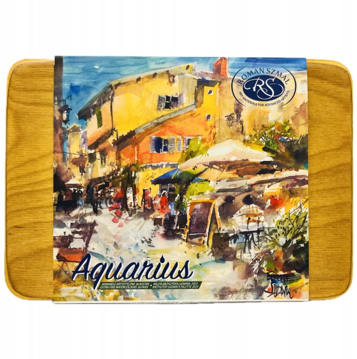 Krzysztof Ludwin Aquarius Aquarel Set - 36 Kleuren in Houten Kist