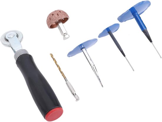 Bandenreparatieset - Lekke band reparatie - Onderweg repareren - Complete set - 27 delig - Grijs — afbeelding 5
