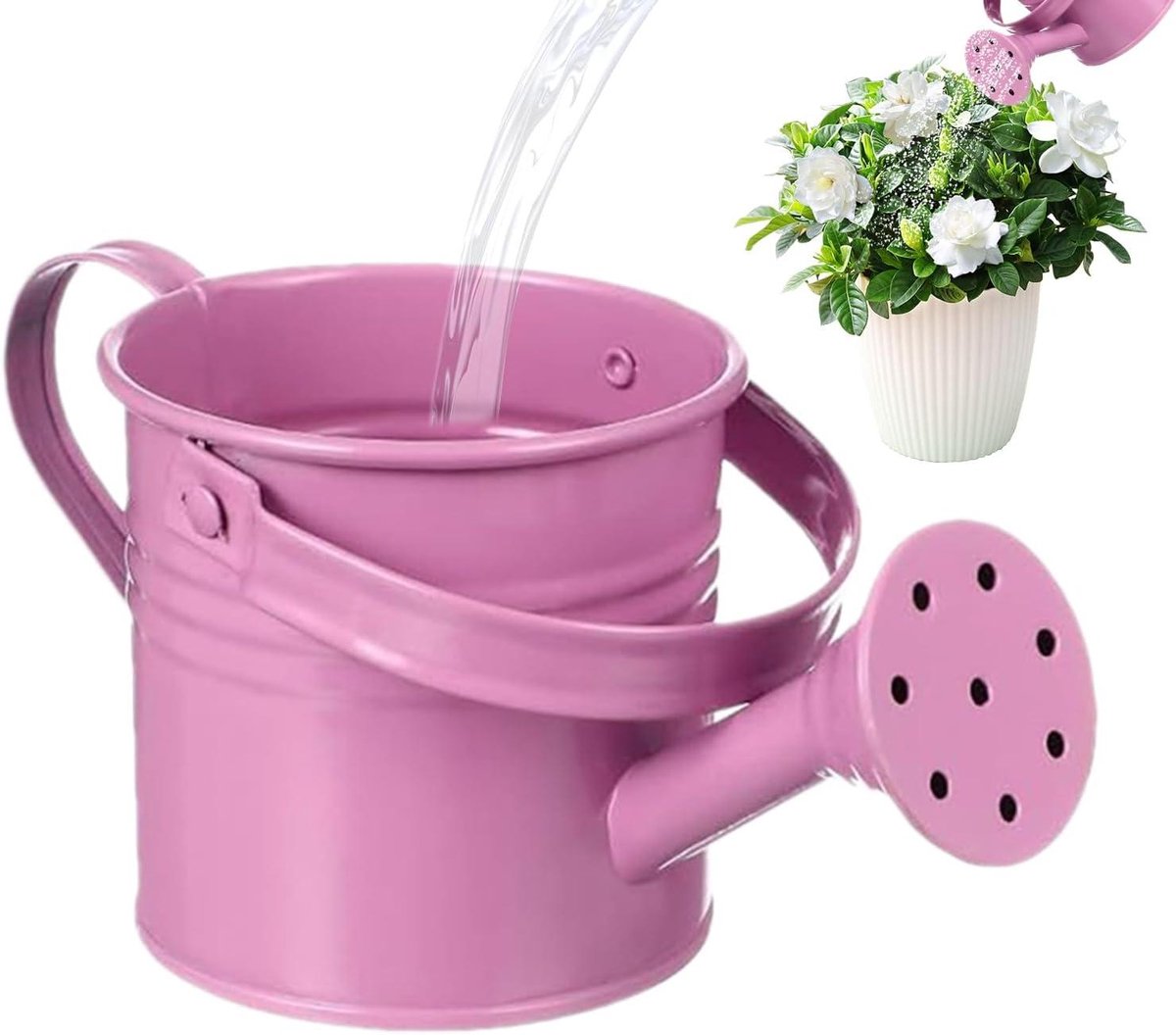 Gieter Decoratief - Bloemenhouder - Planten Water Geven - Gegalvaniseerd Ijzer - 8x8x8 cm - Roze