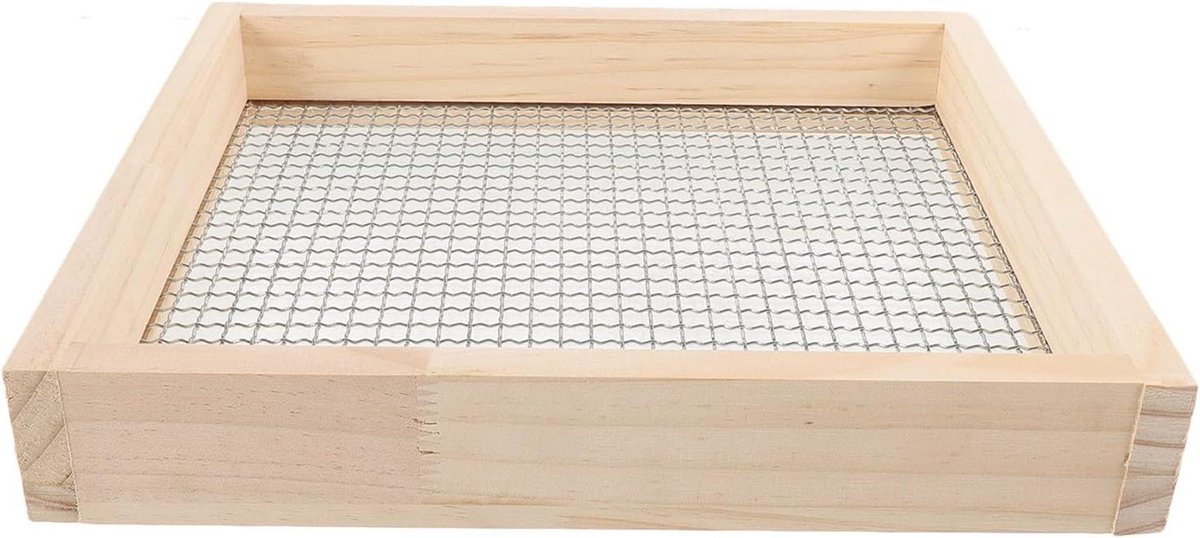 Grondzeef Hout - Tuinzeef Compost - Aarde Sorteren - Stabiel Metalen Gaas - 40x40 cm - Niet gespecificeerd