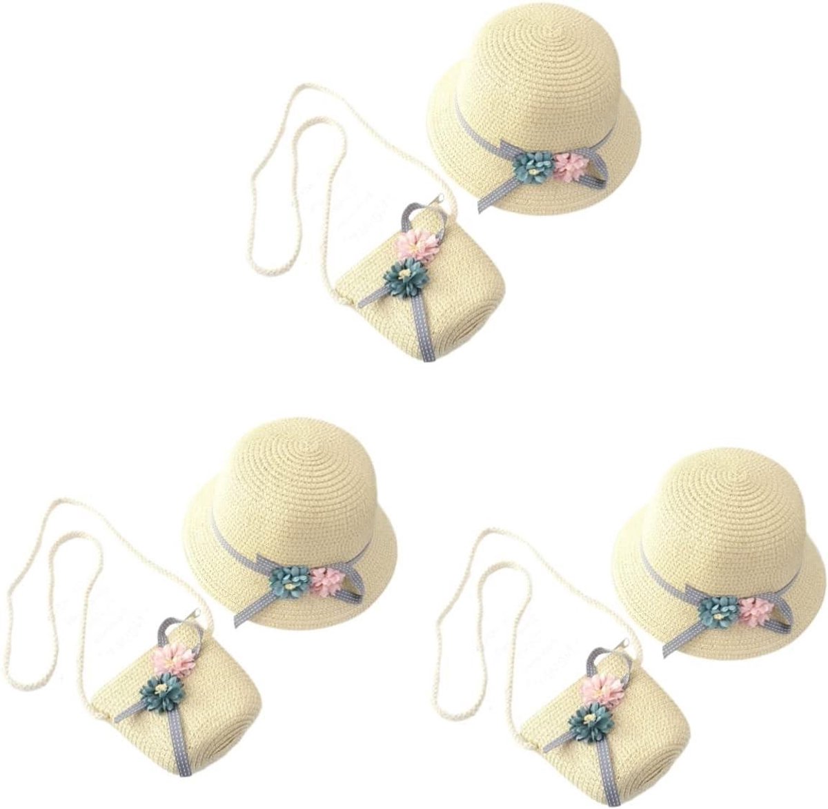 Zomer Set - Hoed en Tas - Strandplezier - Handgemaakt - Set van 2 - Khaki