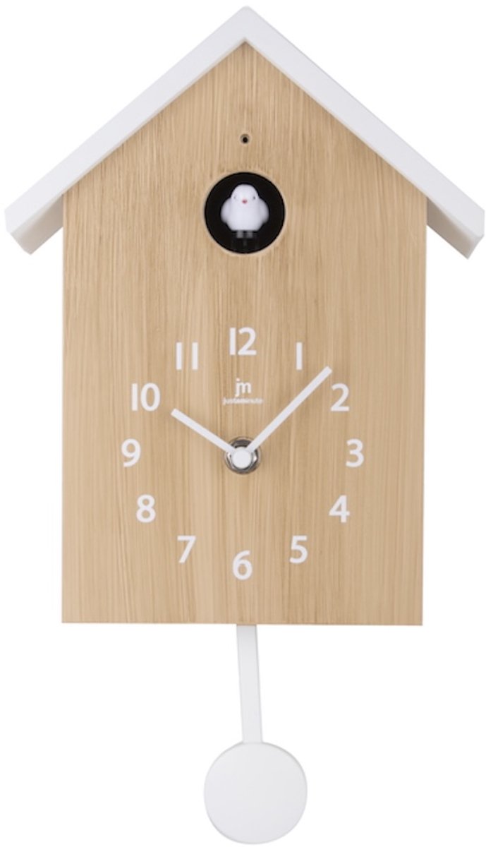 Koekoeksklok Lowell / Just a Minute - leuk kado met duidelijke afleesbare cijfers/ geluid is te regelen / met automatisch nachtafstelling 22:00-06:00 / leuk Vaderdag kado /bewegende slinger ( optioneel ) Quartz cuckoo clock / wandklok / koekkoeksklok