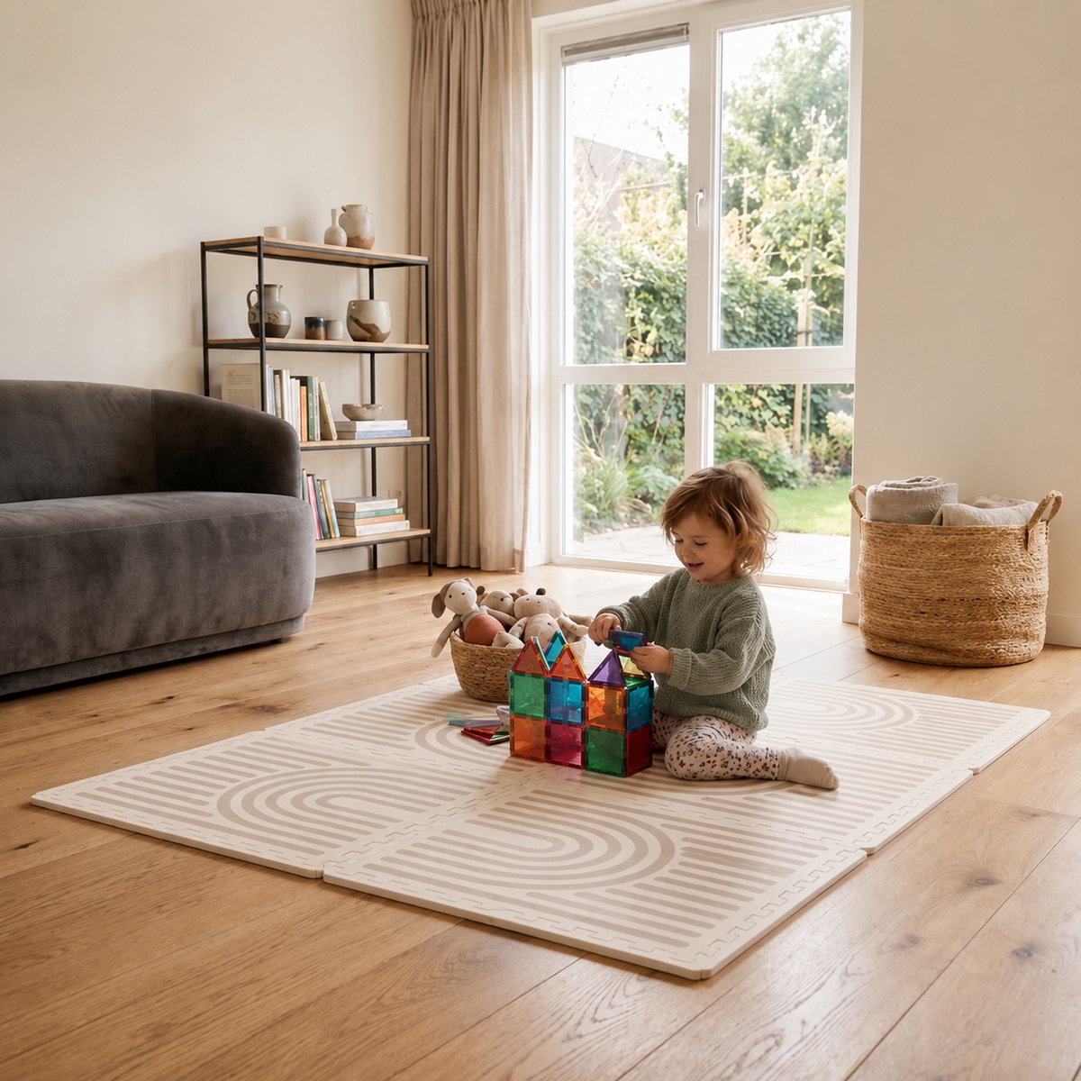 Broyari® Speelmat Baby 120x180 cm – Beige EVA Foam Puzzelmat – Waterafstotende Kruipmat voor Baby & Peuter – Vrij van Schadelijke Stoffen – Incl. Opbergtas — afbeelding 6