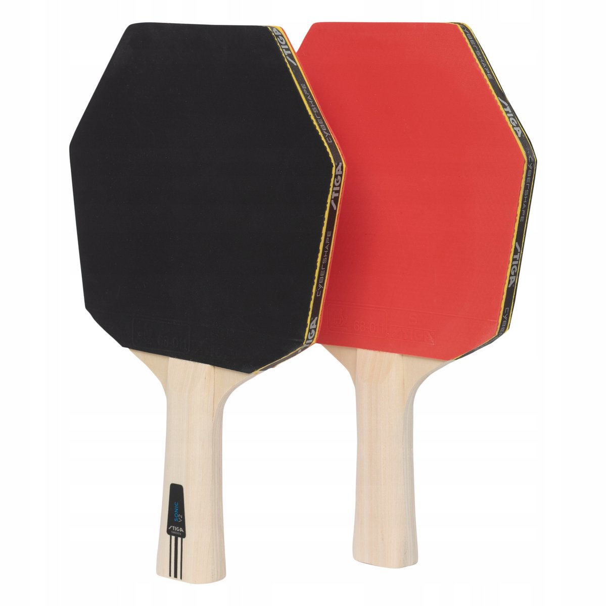 STIGA Pingpongset Cybershape: 2 rackets en 3 ballen