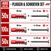 Fischer pluggen en Torx schroeven set | Assortiment | Tornitrex | Duopower | 200 sets - 400 stuks