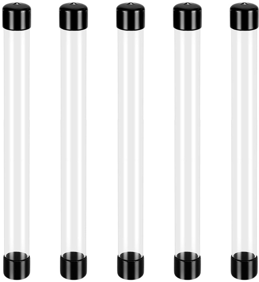 Dailygoods- Plastic Buizen 5 Stuks - Doorzichtige Stijve Buizen - 12 Inch/305mm Lengte - ID 0,91 Inch - Draagbare Opbergbuis - Polycarbonaat Buis