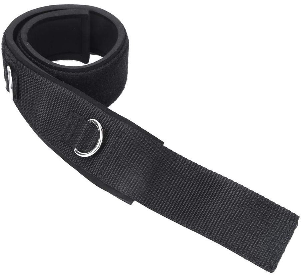 Dailygoods- Beenriem 2D - Instelbare Krachttraining - Gewichtheffen Accessoires - Fitness Oefening - Katoen - Zwart - Fitnessband
