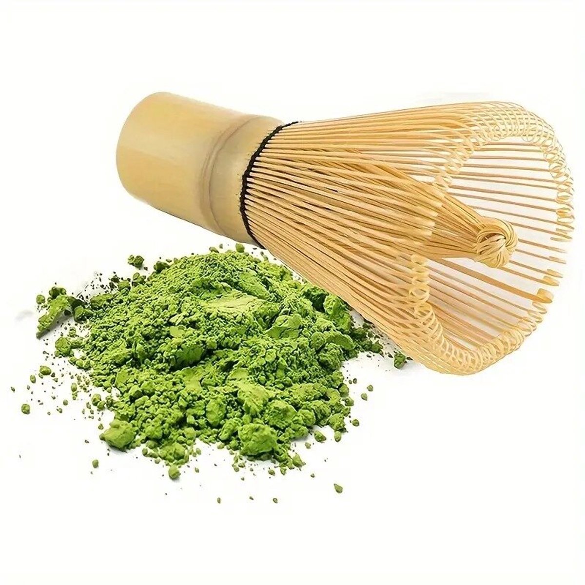 Een handige en aantrekkelijke matcha-blender, bruin van kleur.