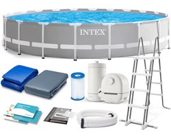 Intex - Stalen Frame Zwembad - 610x132 cm - Veilig en Compleet - 12-delig