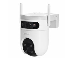 EZVIZ H9c 2K Buiten Camera Dubbele Lens – 360° Beveiligingscamera – IP Camera Buiten met Kleuren Nachtzicht – Beveiligingscamera AI Persoon/Voertuig Detectie – Tweeweg Audio – Wit – 1 Stuk