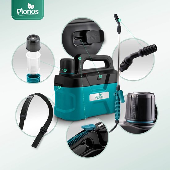 Plonos PL-607 Serie - Draagbare Accu Drukspuit - 5 Liter - Regelbare Spuitmond - Ergonomisch Ontwerp van Plonos — afbeelding 2