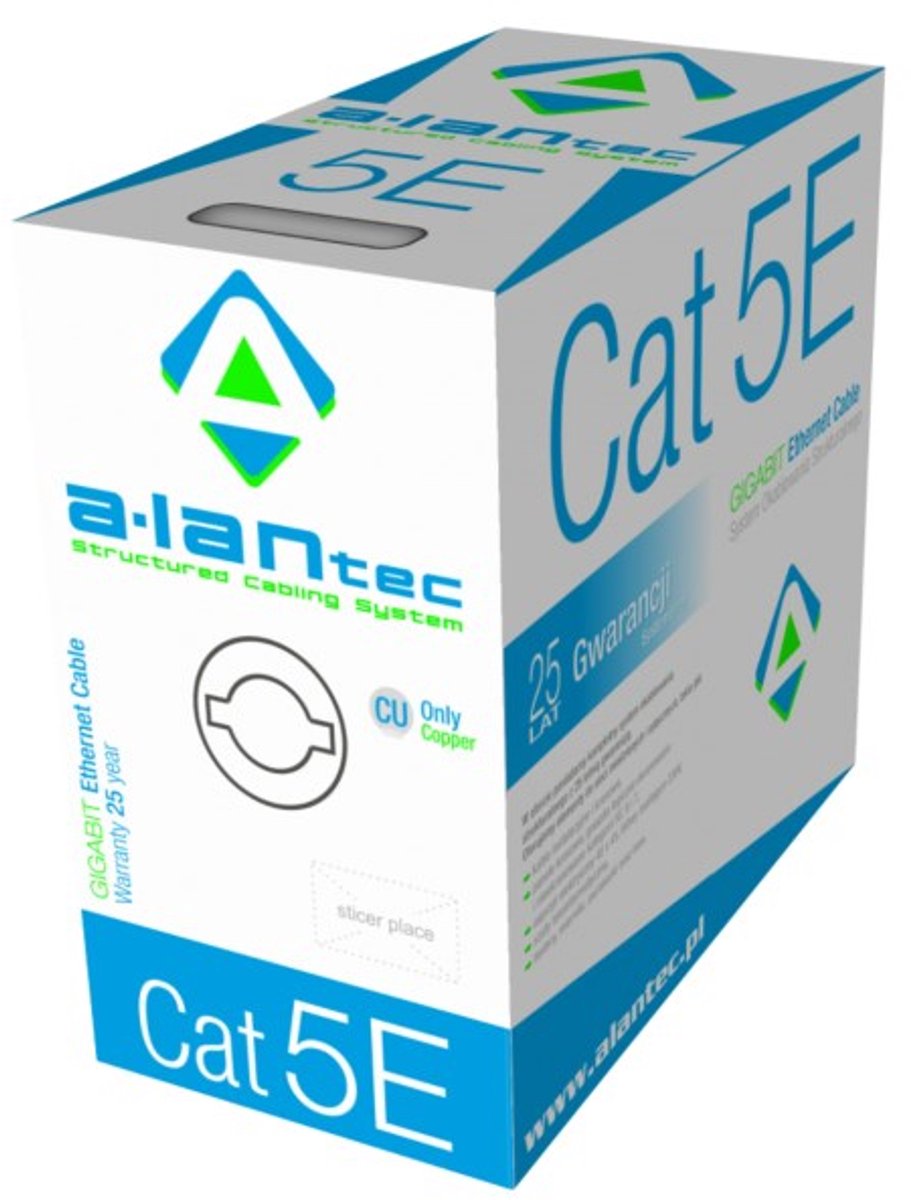 A-LAN KIU5PVC305 netwerkkabel 305 m Cat5e U/UTP (UTP) Grijs