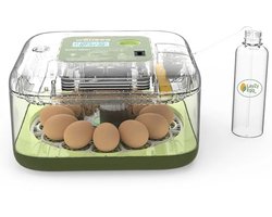 LayZyEgg® Smart 12 Broedmachine Volautomatisch – Incubator voor 12 Eieren – Automatisch Keren – Instelbare Luchtvochtigheid – Digitaal Display – Voor Kippen-, Kwartel-, Eenden- en Duiveneieren