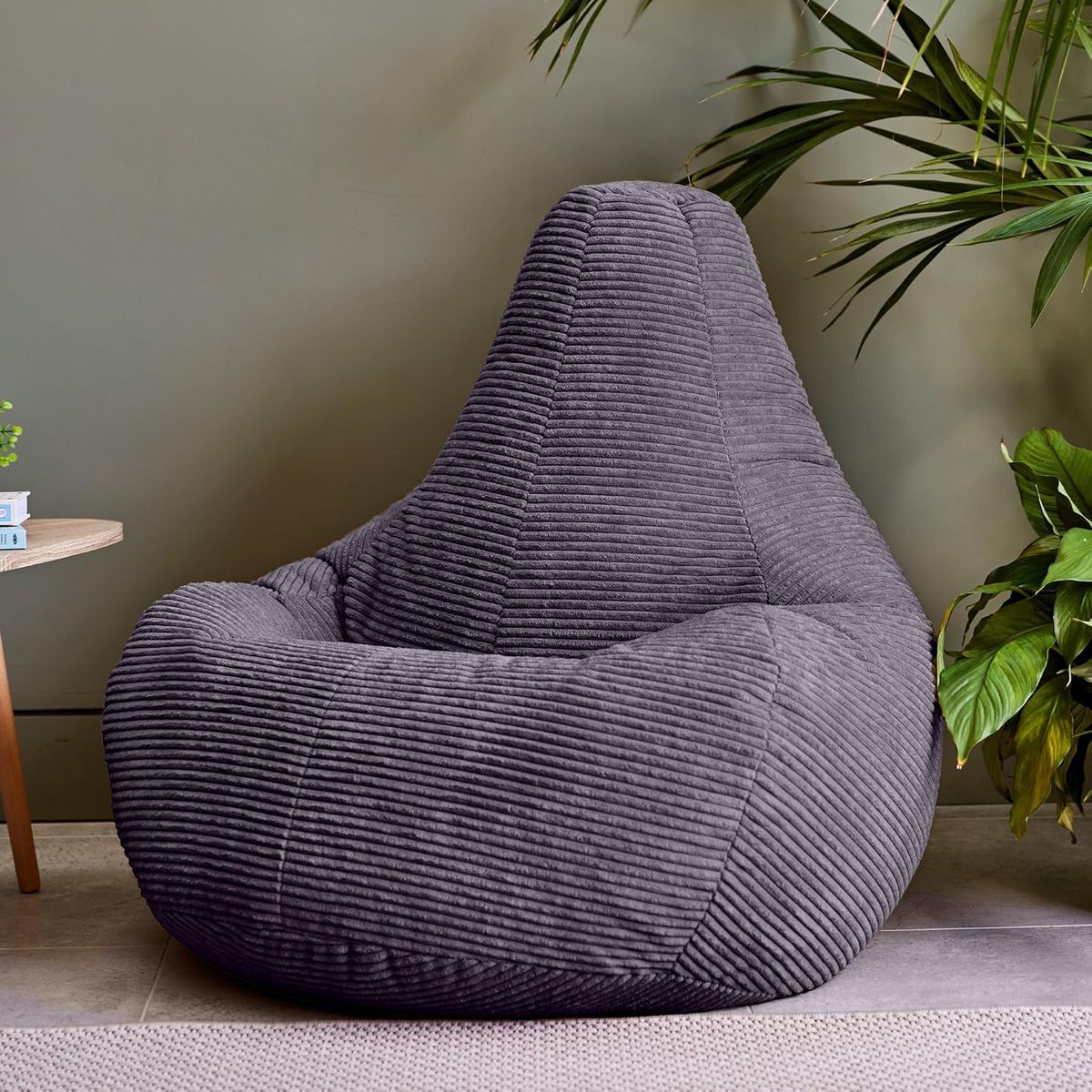 Zitzak Fauteuil - Zachte Stoel - Ontspannen Thuis - Ergonomische Vorm - 84 x 90 x 73 cm - Donkergrijs