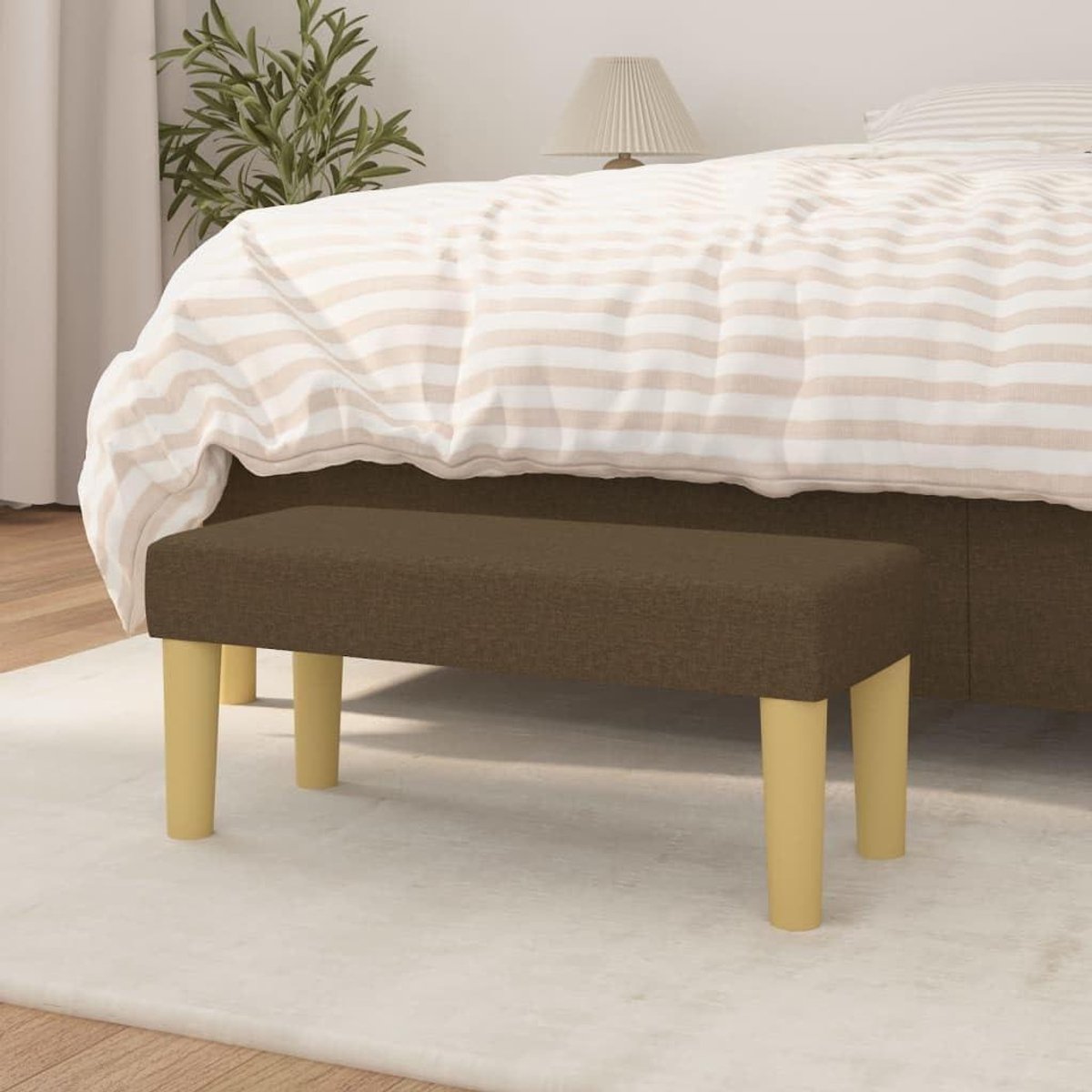 Zitbank - Voetenbank Bedbank - Extra Zitten - Duurzame Stof - 70 cm - Donkerbruin