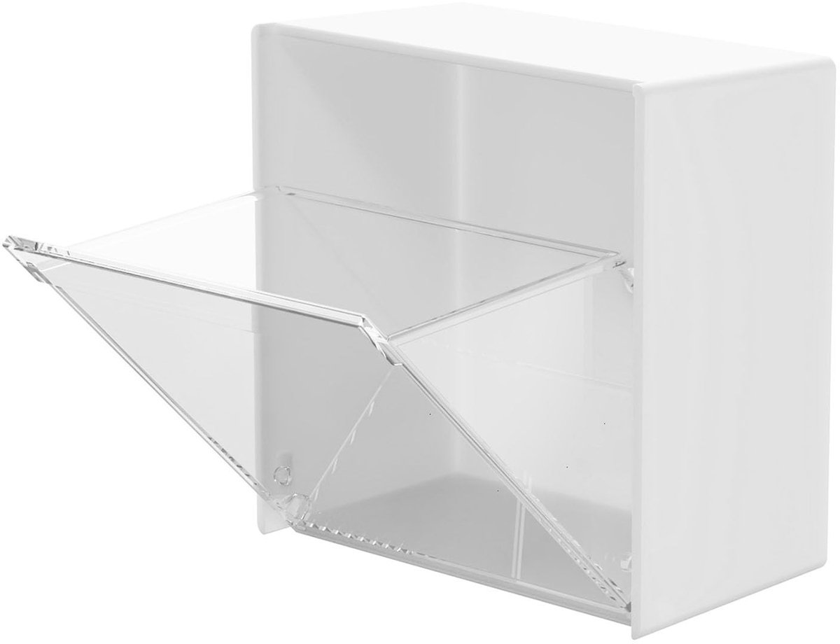 Dailygoods- Opbergdoos Wandgemonteerd - Opbergdoos met Flip Ontwerp - Organisatie voor Tissues - Duurzaam Kunststof - Grote Capaciteit - Ideaal voor Kantoorbenodigdheden - Opbergcontainer