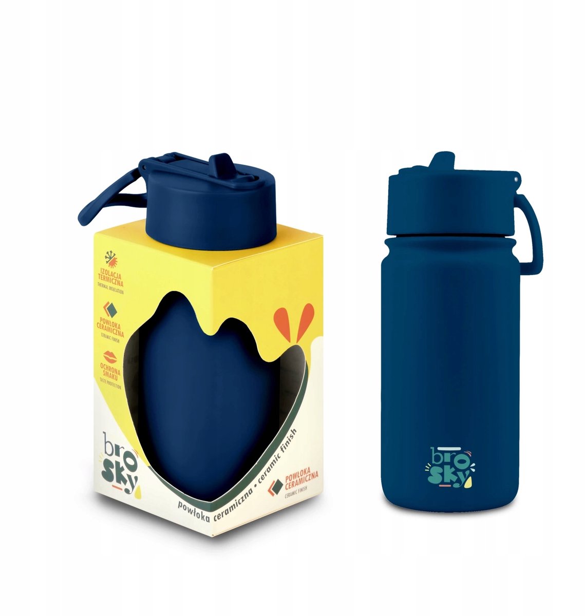 Brosky Basic Blauwe Kinder Drinkfles - 450ml Staal BPA-Vrij
