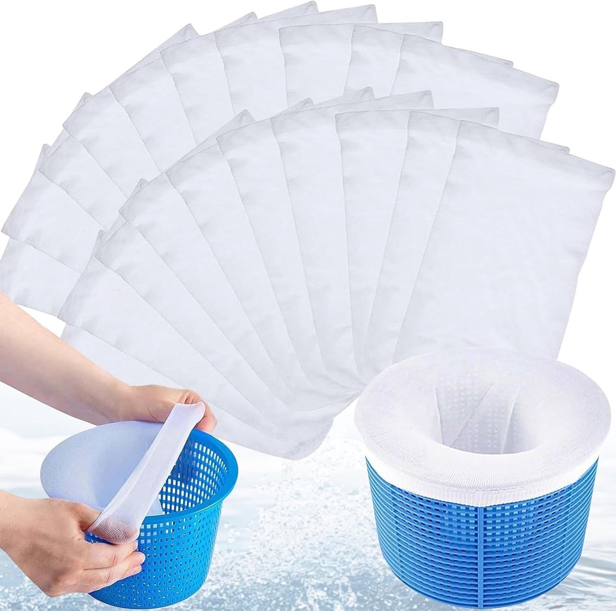 Set van 20 Herbruikbare Skimmer Sokken voor Zwembaden - Fijne Filtering, Bladeren en Slakken Verwijderen, Ideaal voor Skimmer Mand en Waterkwaliteit