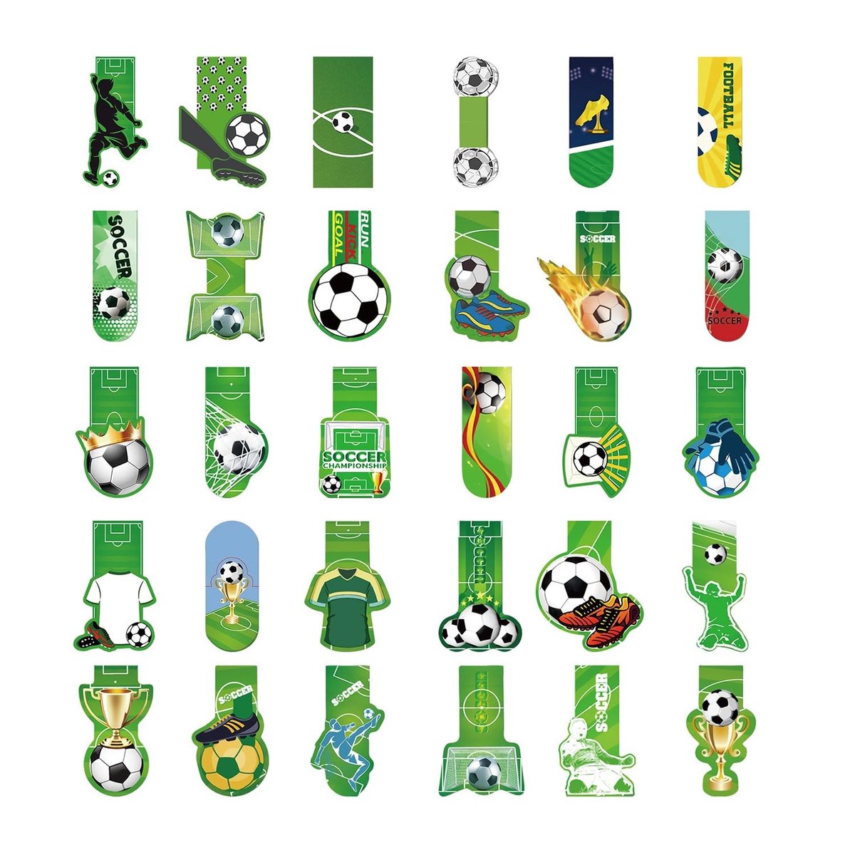 Dailygoods- Boekenleggers Voetbalthema - 30 Stuks - Creatieve Cadeaus - Bladwijzers - Notities Voor Studenten - Duurzaam Papier